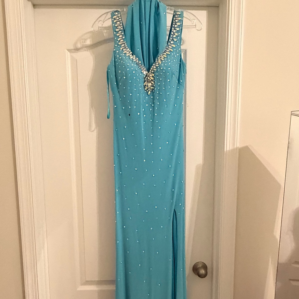 Night Moves Light Blue Promo Dress, Size 0